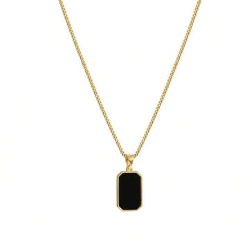 Square Black Shell Necklace