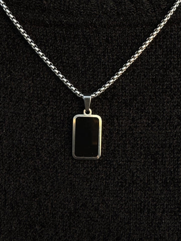 Black Cubic Pendant Necklace