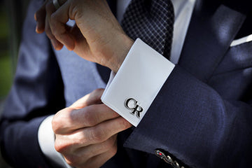 Personalized Initial Cufflink Black