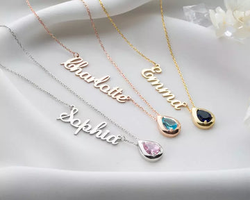Personalized Birthstone Name Necklace
