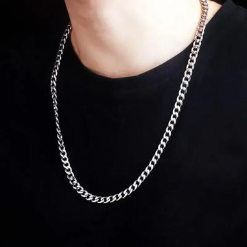 Silver Figaro Link Neck Chain For Men