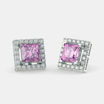 Serena Pink Sapphire Studs 925 Silver