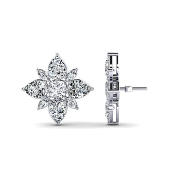 Flower Earrings Zircon
