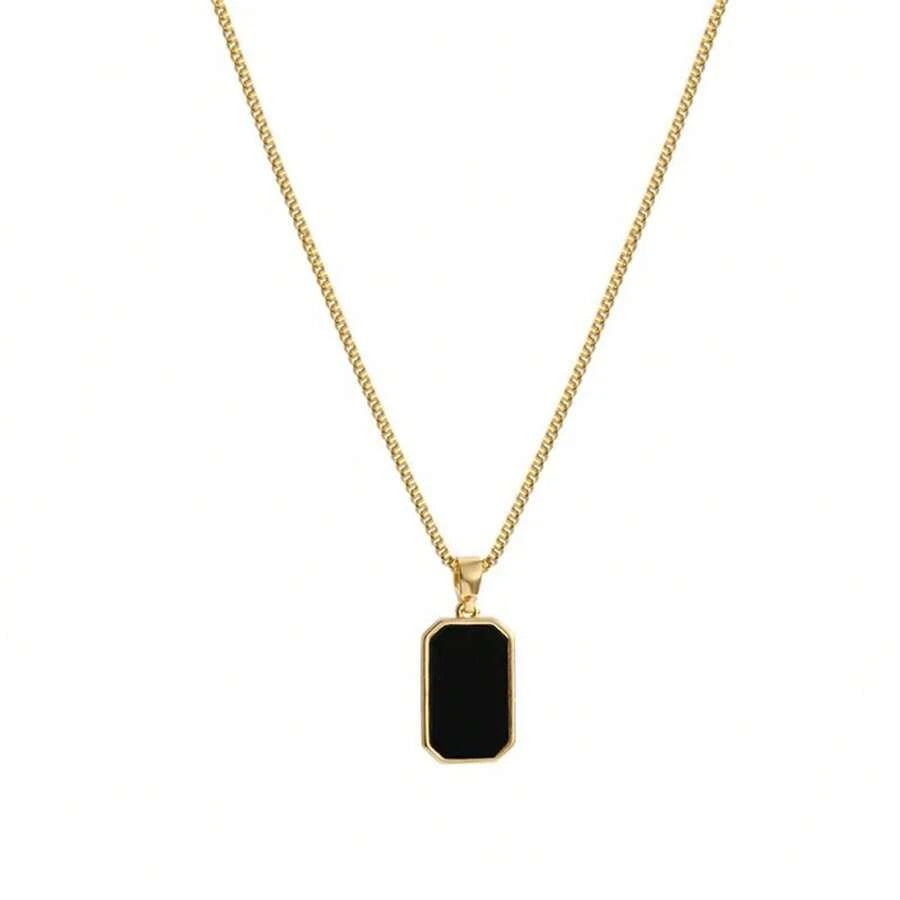 Square Black Shell Necklace