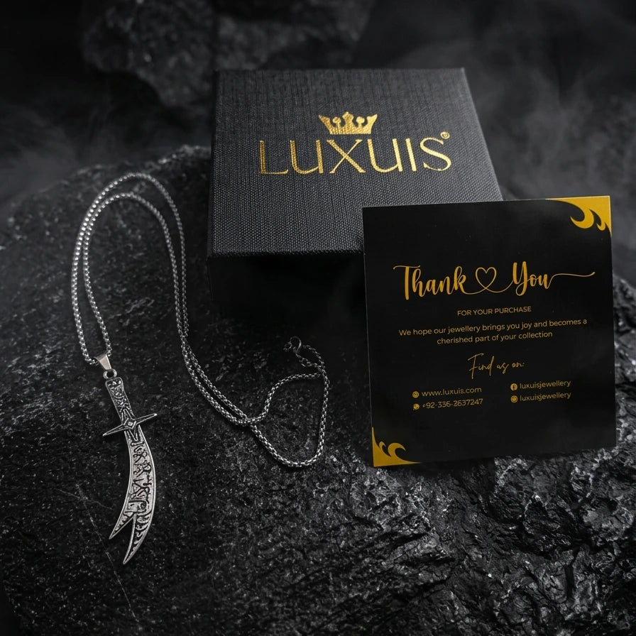 Zulfiqar Sword Pendant Necklace (Stainless Steel)