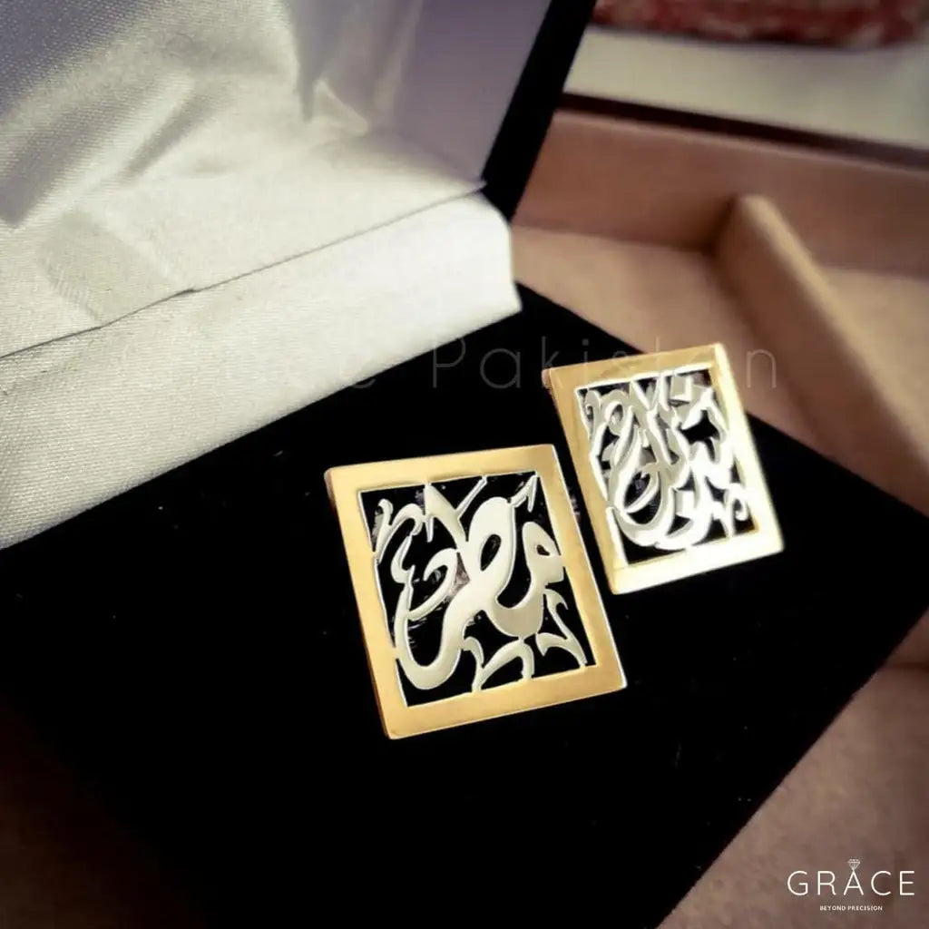 Calligraphic Double Tone Cufflinks