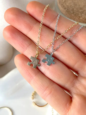 Puzzle Initial Necklace