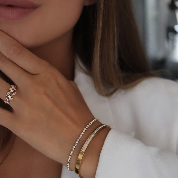 Aurora Zircon Cuff Bracelet