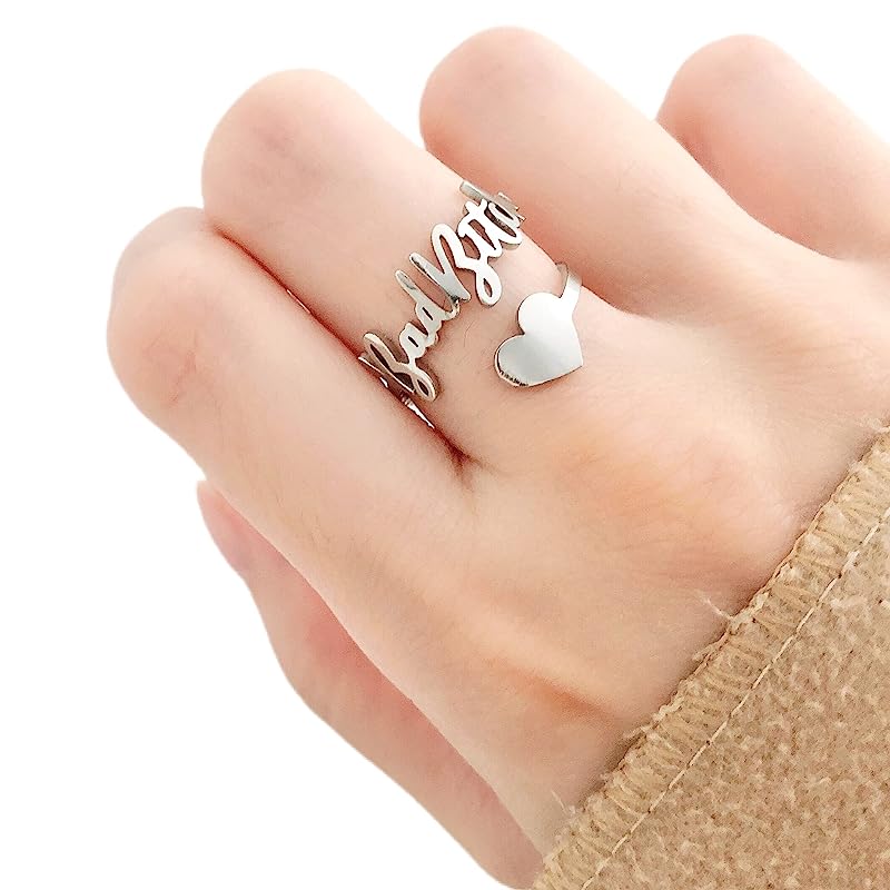 Custom Name Ring With Heart