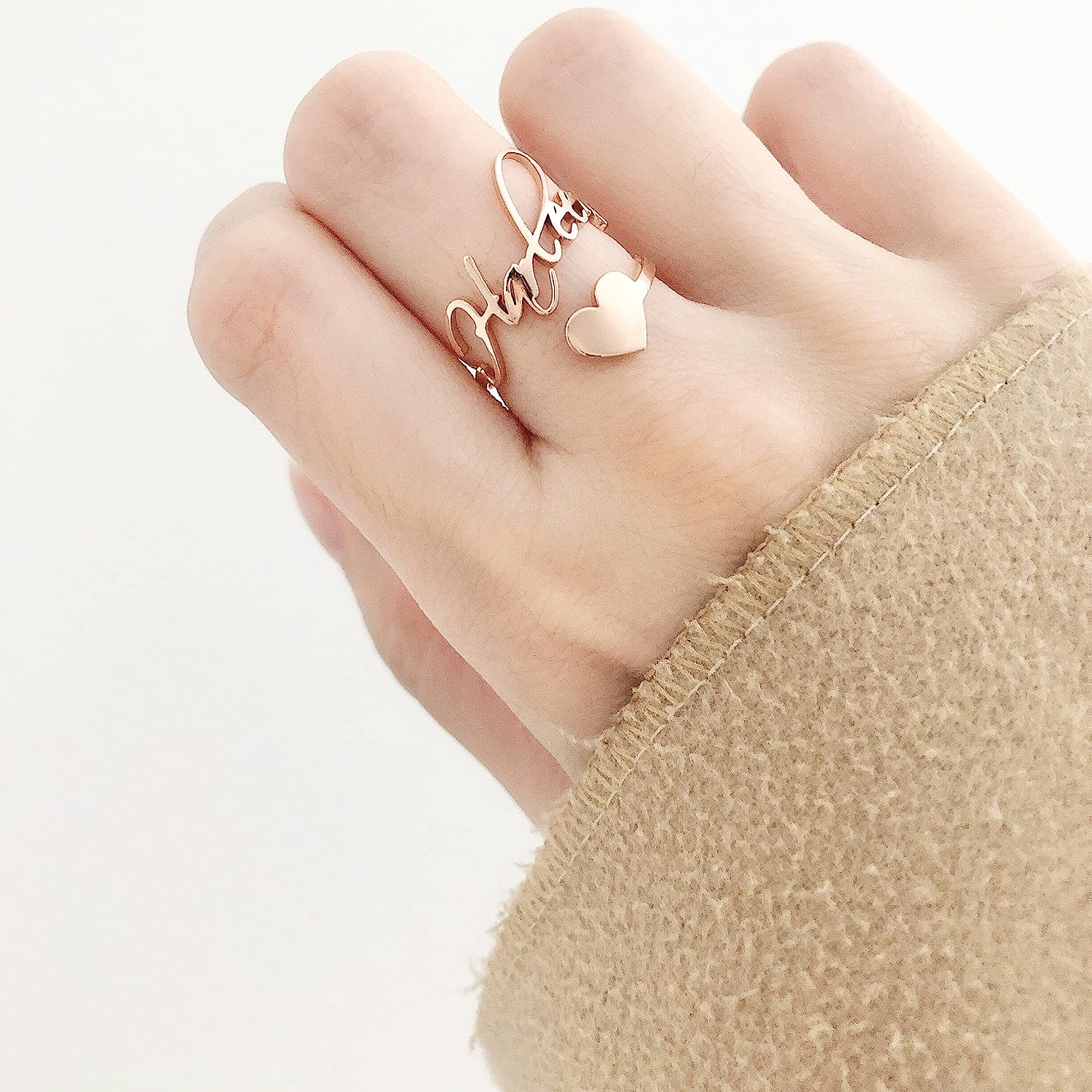 Custom Name Ring With Heart