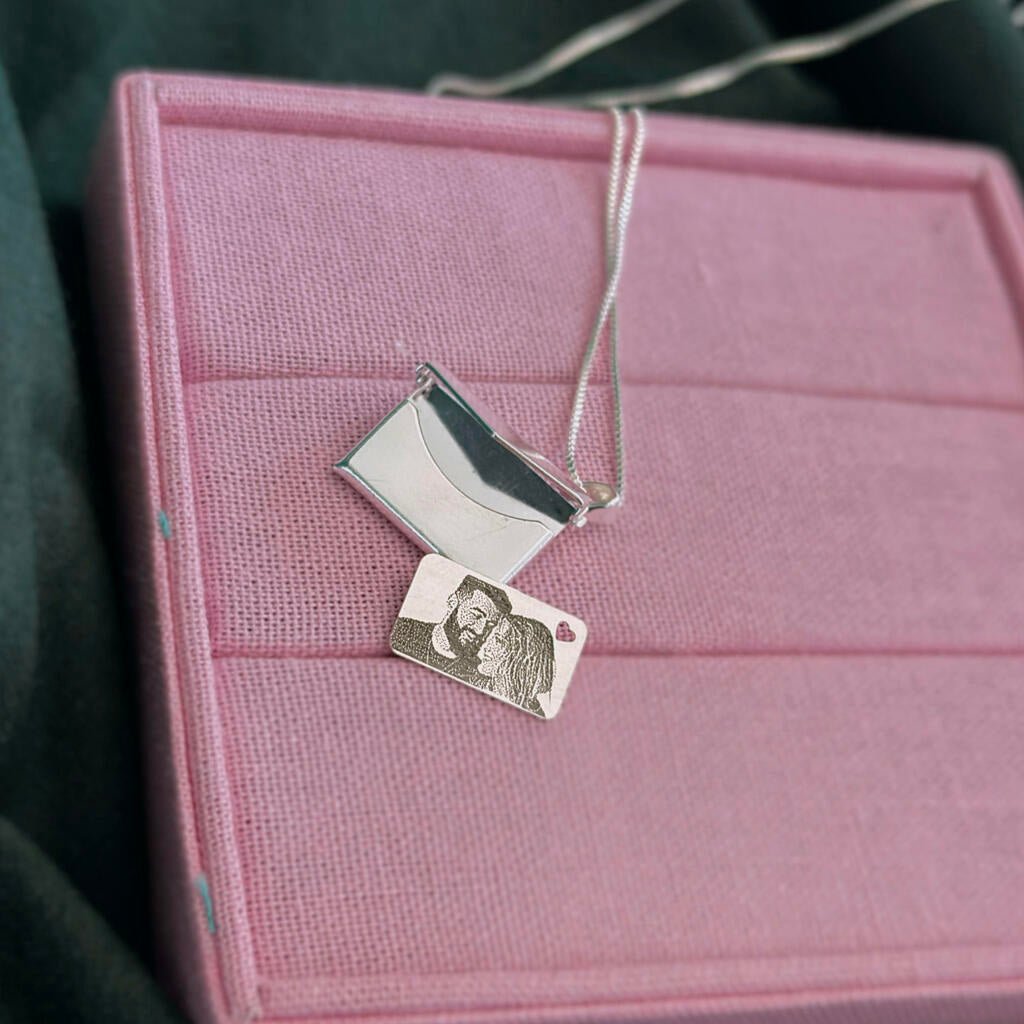 Envelope Message Box Photo Customize Necklace For Your Loveones