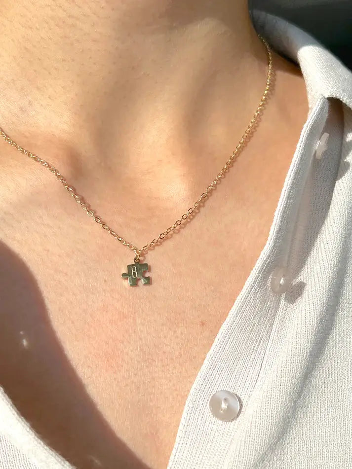 Puzzle Initial Necklace