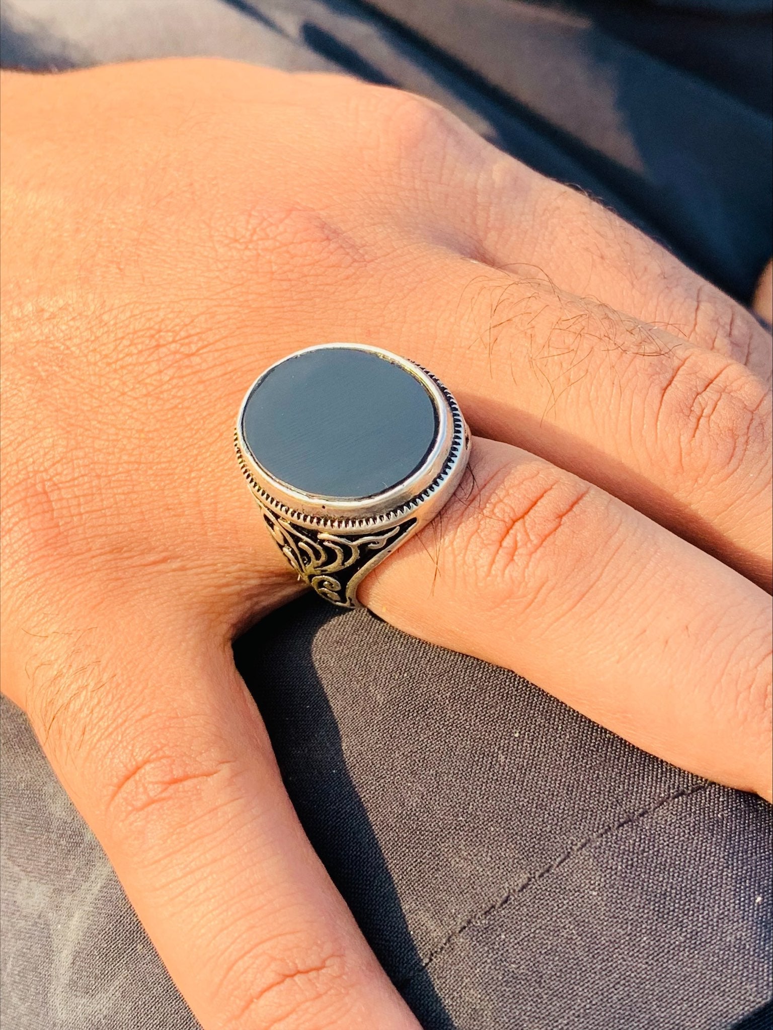 Classic Aqeeq Turkish 925 Silver Ring