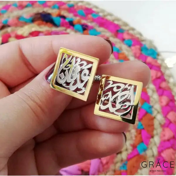 Calligraphic Double Tone Cufflinks