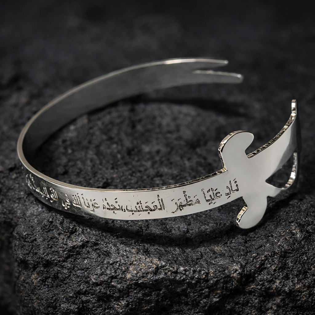 Zulfiqar Sword Nad-e-Ali Engraved Adjustable Cuff
