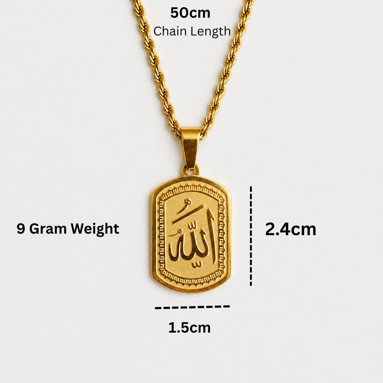 Allah Tag Pendant Necklace