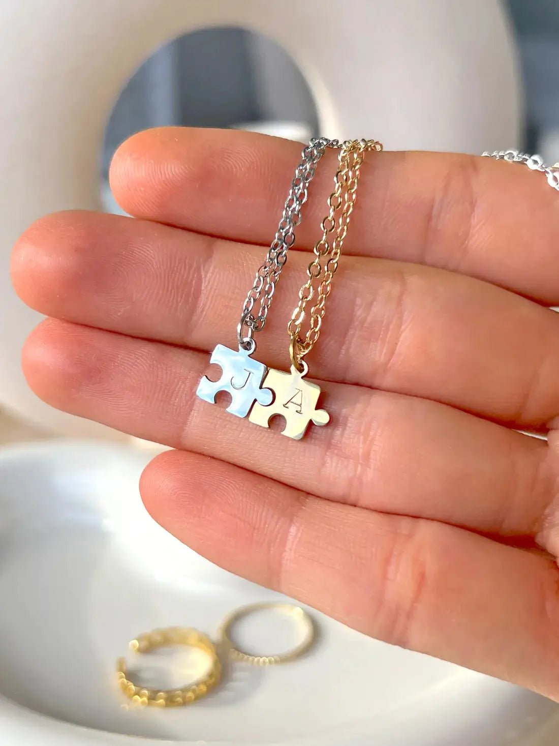 Puzzle Initial Necklace