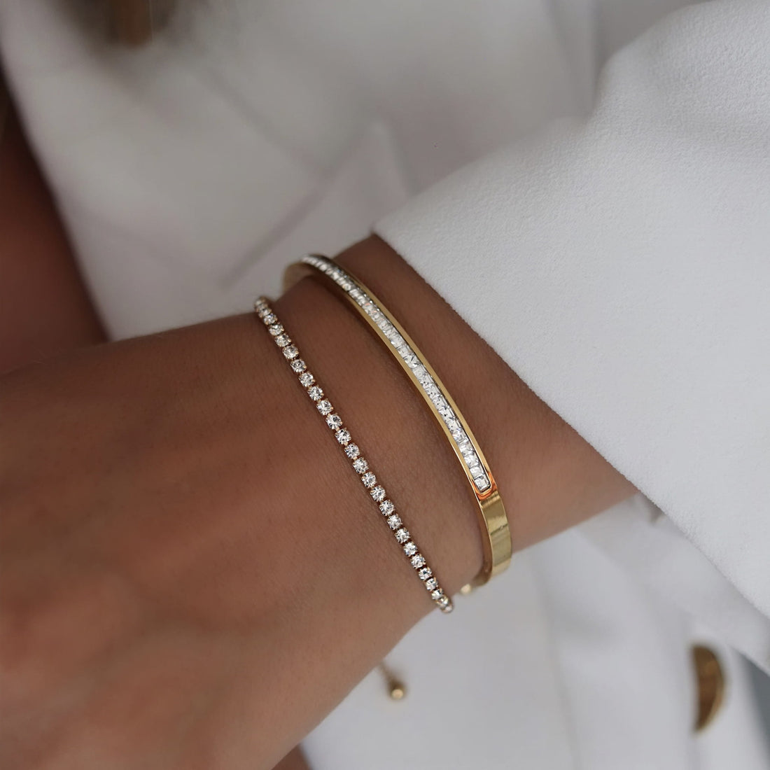 Aurora Zircon Cuff Bracelet