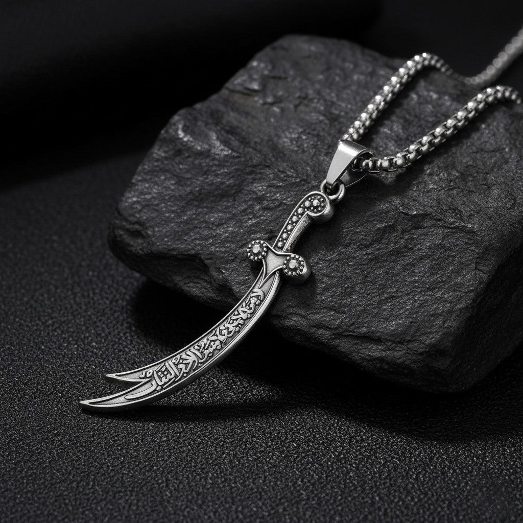 Mola Ali AS Zulfiqar Sword Pendant Necklace - Waterproof