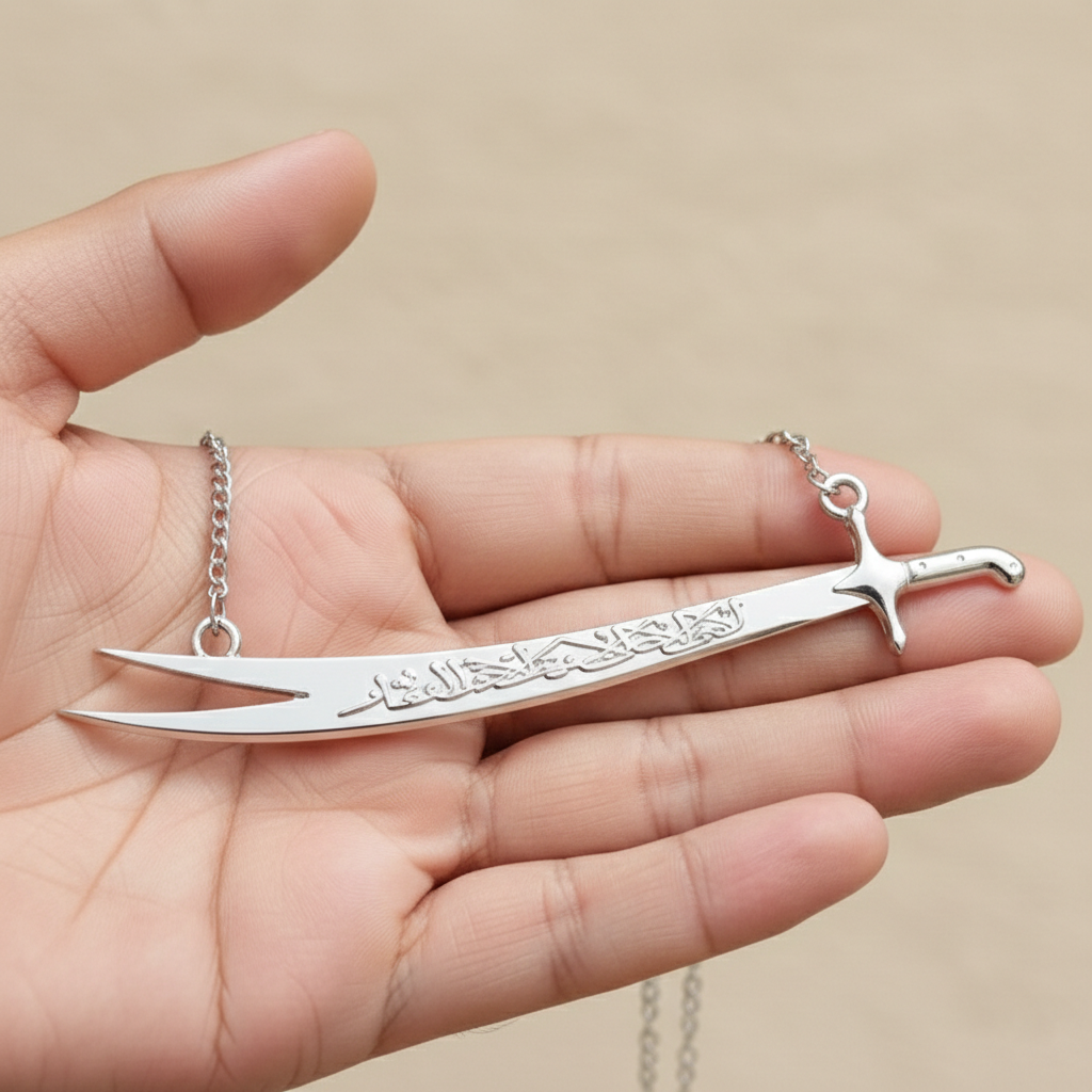Zulfiqar Sword Car Hanger - Stainless Steel