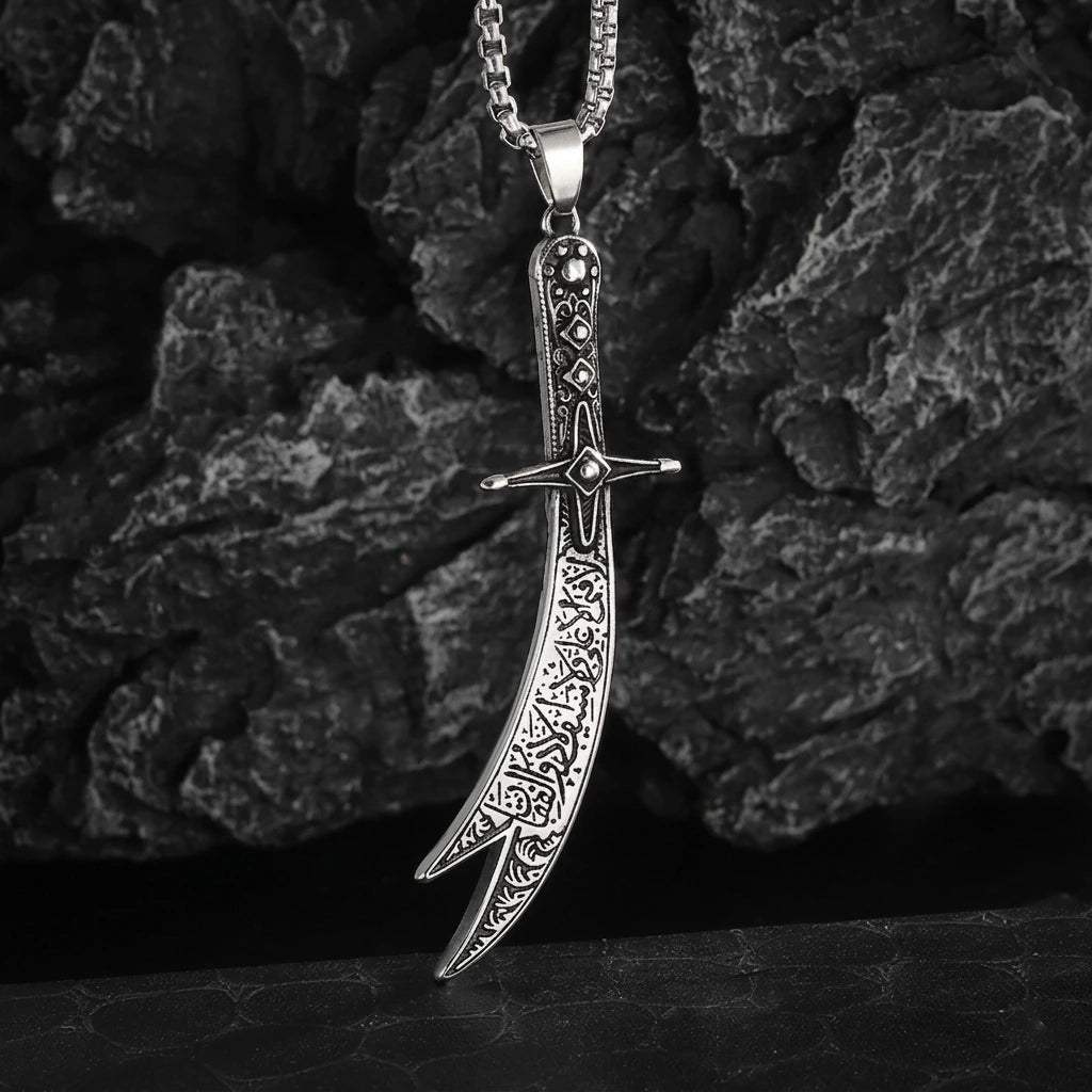 Zulfiqar Sword Pendant Necklace (Stainless Steel)