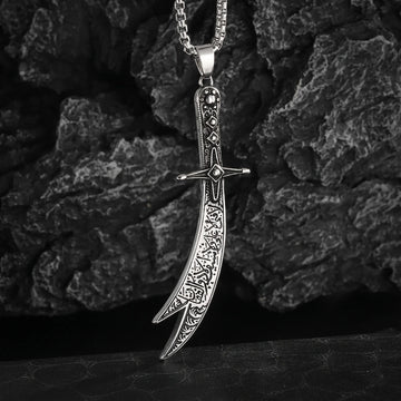 Zulfiqar Sword Pendant Necklace (Stainless Steel)