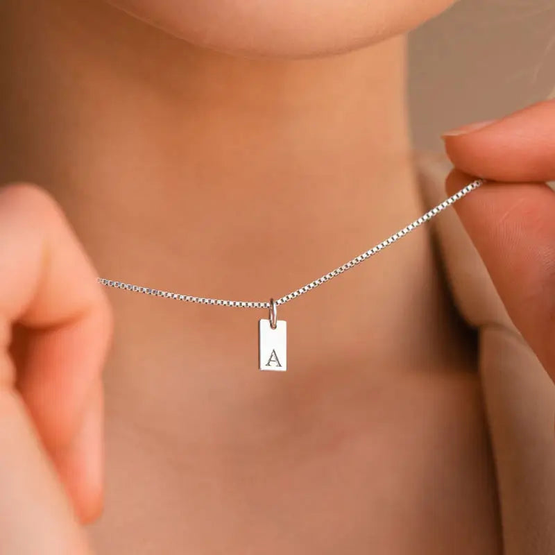 Mini Initial Tag Necklace