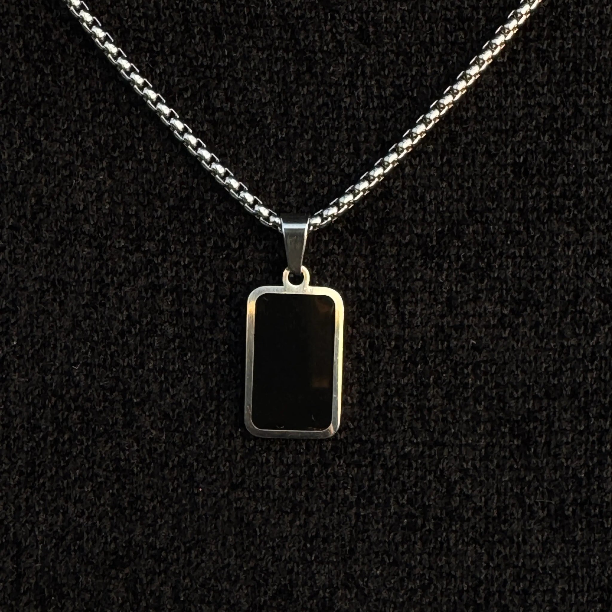 Black Cubic Pendant Necklace