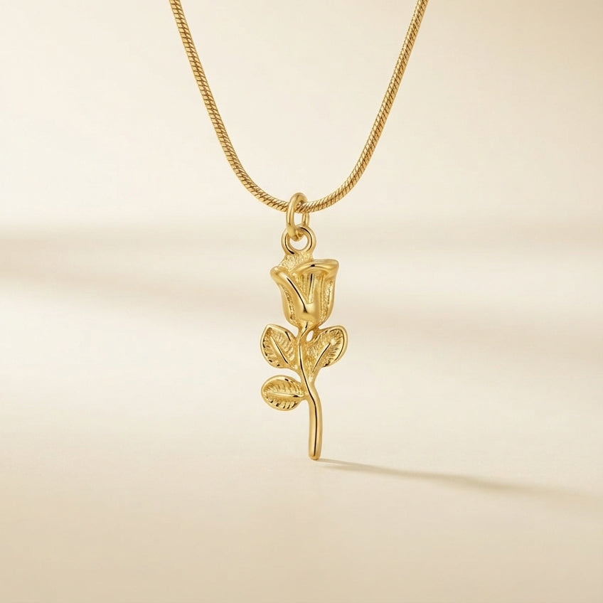Floral Rose Pendant Necklace