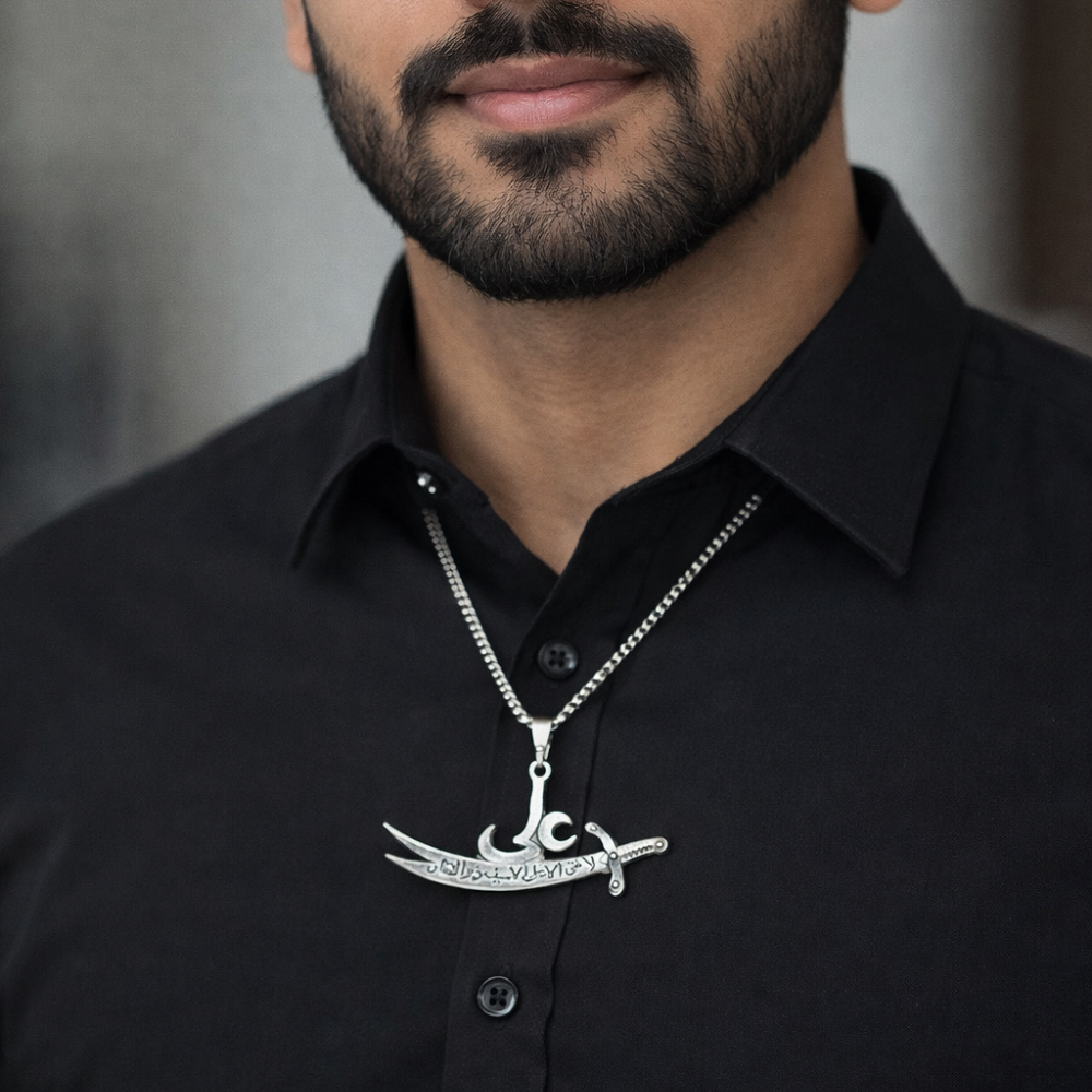 Mola Ali AS Zulfiqar Sword Pendant Necklace - Waterproof