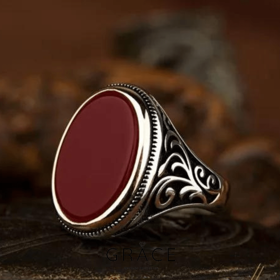 Classic Aqeeq Turkish 925 Silver Ring