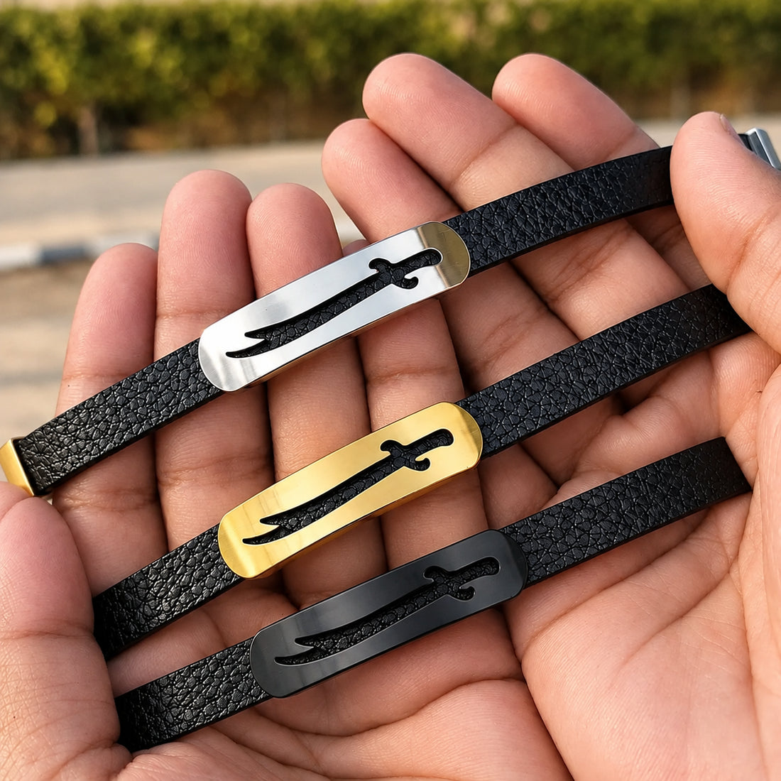 Zulfiqar Sword Faux Leather Adjustable Bracelet