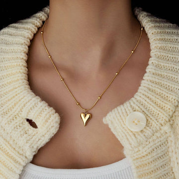 Minimalist Heart Necklace - Stainless Steel