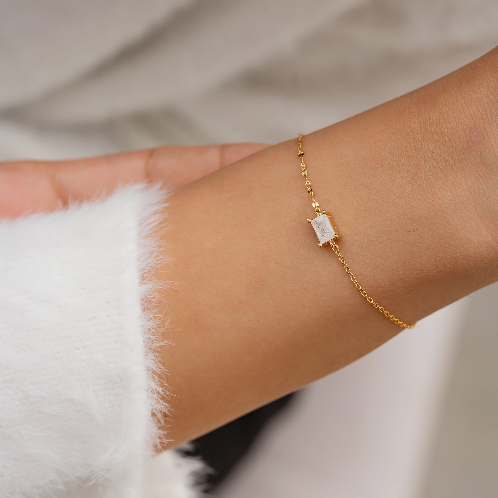 Stone Bar Bracelet - 925 Silver