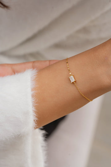 Stone Bar Bracelet - 925 Silver