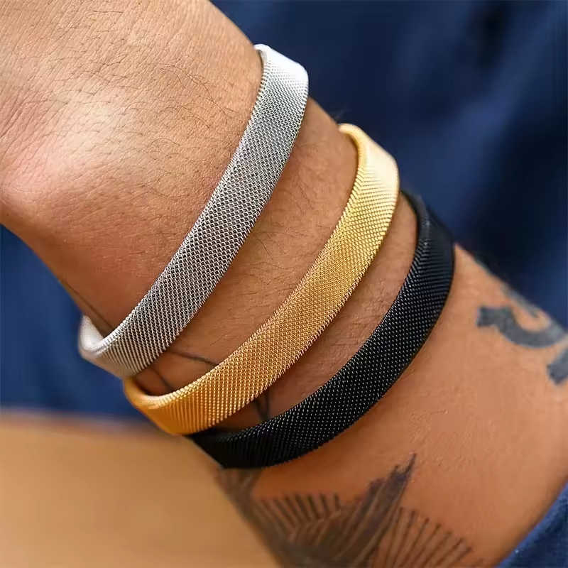 Spring Mesh Wire Bracelet – Stainless Steel