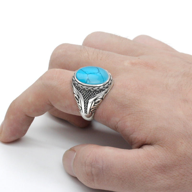 Turquoise Stone Ring 925 Sterling Ring