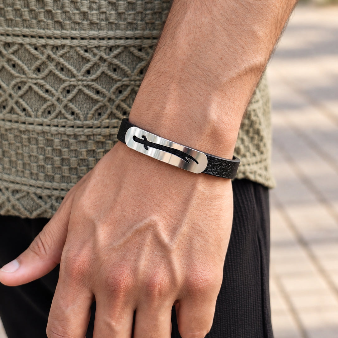 Zulfiqar Sword Faux Leather Adjustable Bracelet