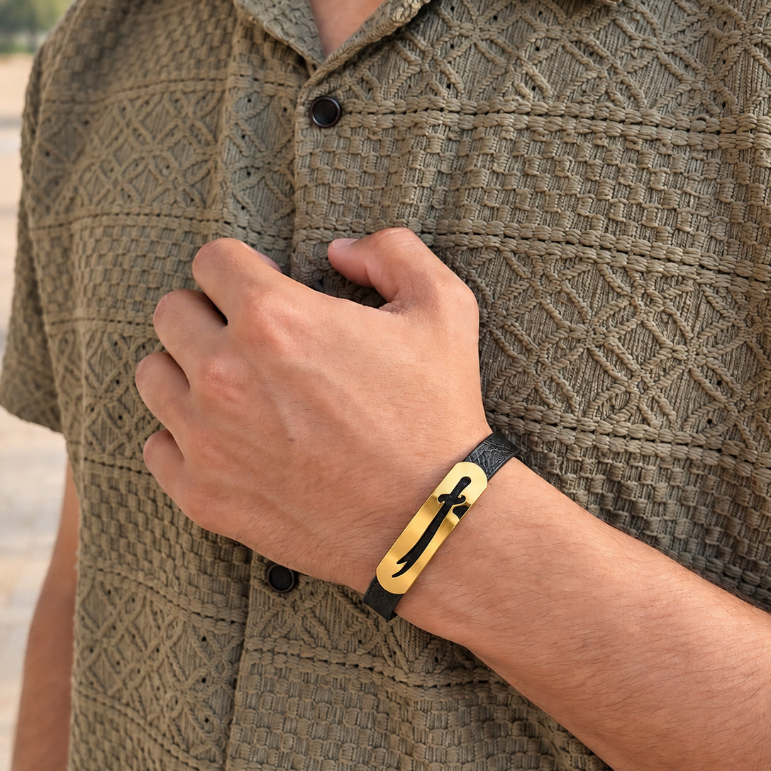 Zulfiqar Sword Faux Leather Adjustable Bracelet