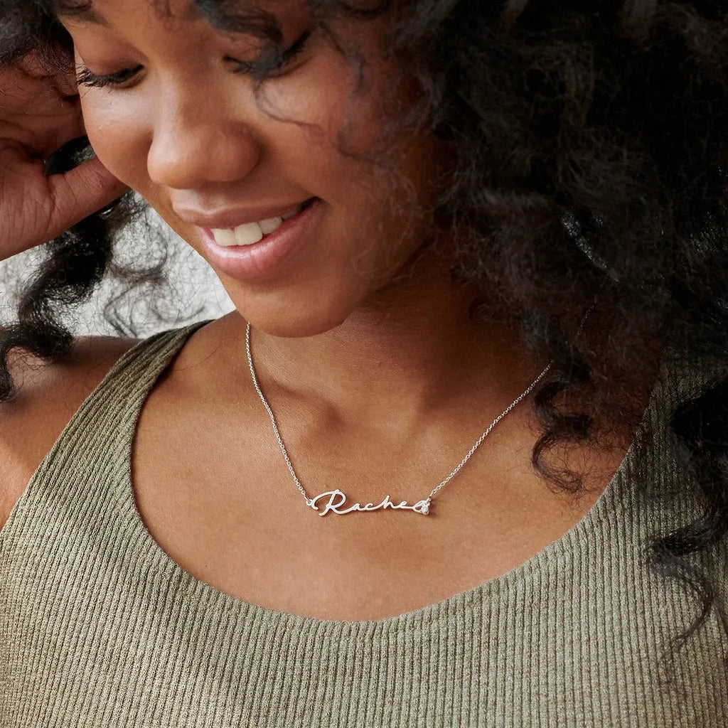 Diamond Signature Name Necklace