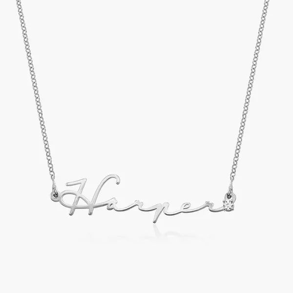 Diamond Signature Name Necklace