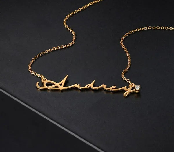 Diamond Signature Name Necklace