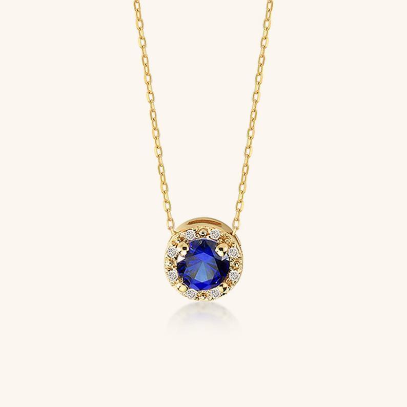 Dainty Blue Sapphire Necklace