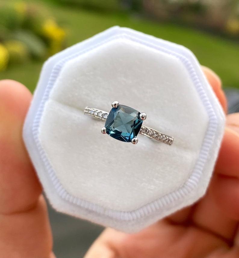 Cushion Cut Aqua Marine