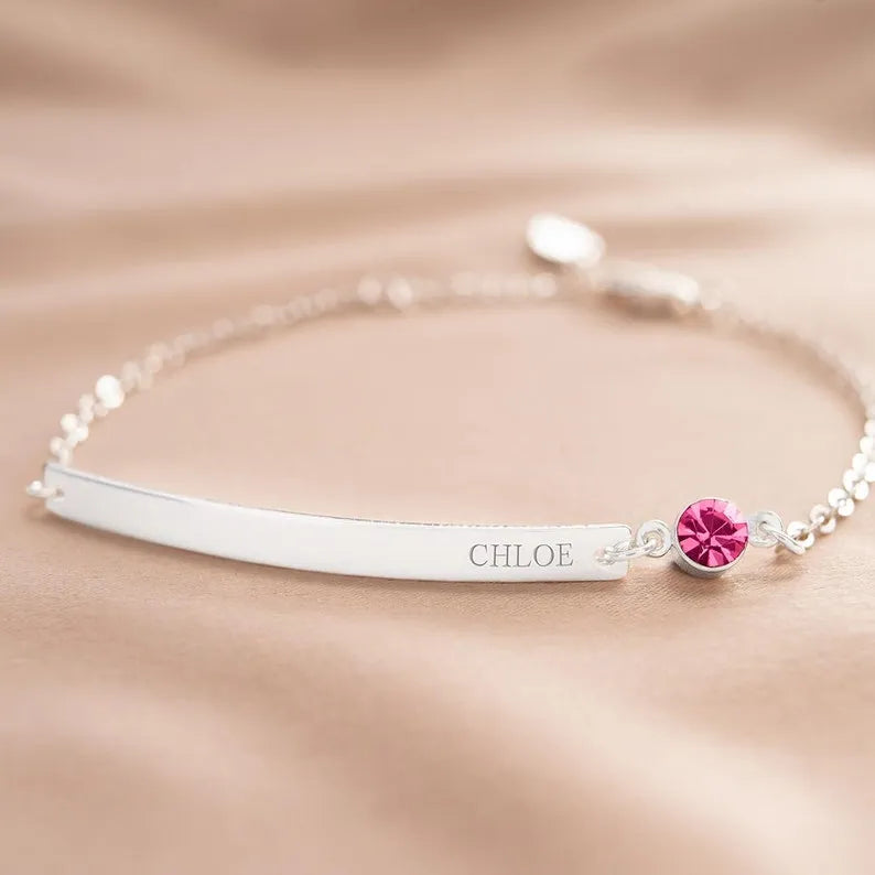 Diamond Bar Personalized Bracelet