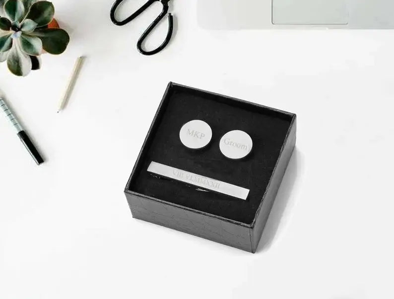 Personalized Tie Clip & Cufflinks Set | Lifetime Warranty
