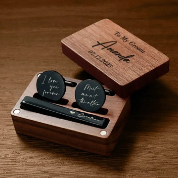 Personalized Tie Clip & Cufflinks Set | Lifetime Warranty