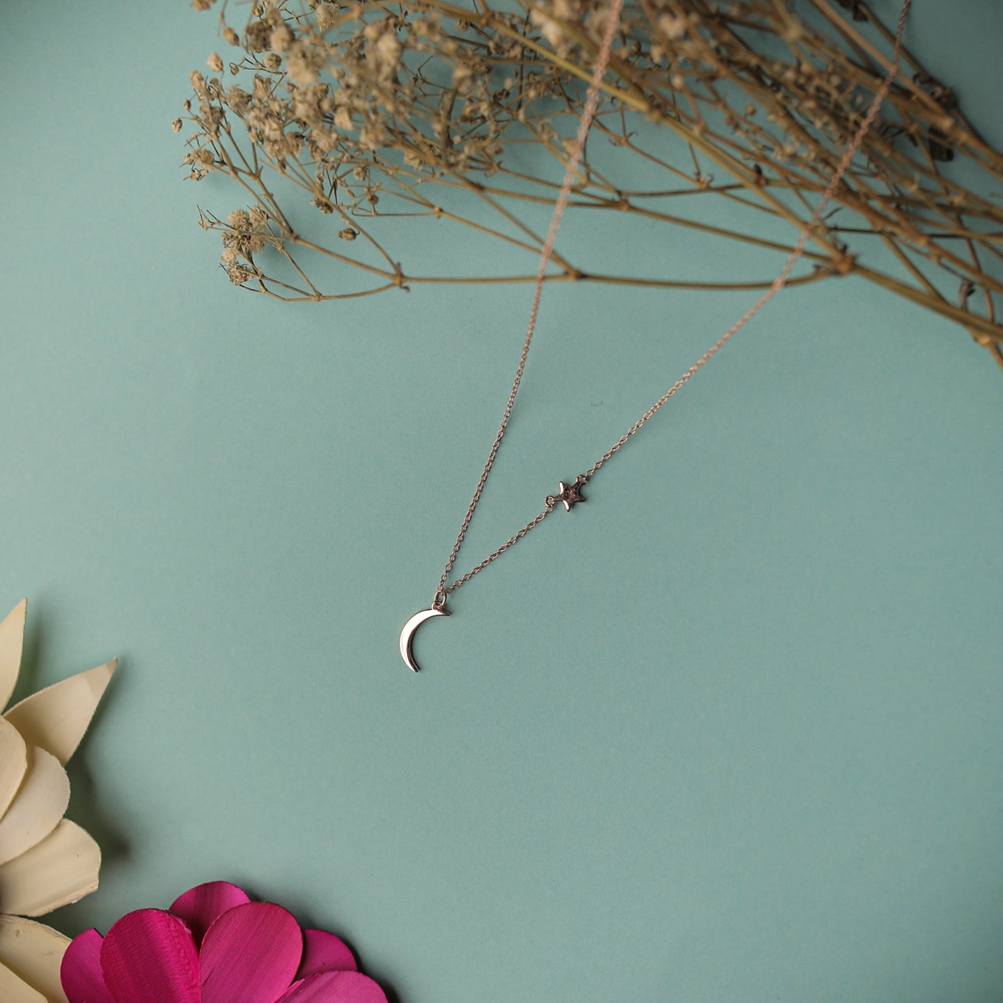MOON STAR STERLING SILVER CHARM PENDANT