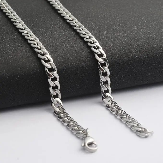 Silver Figaro Link Neck Chain For Men