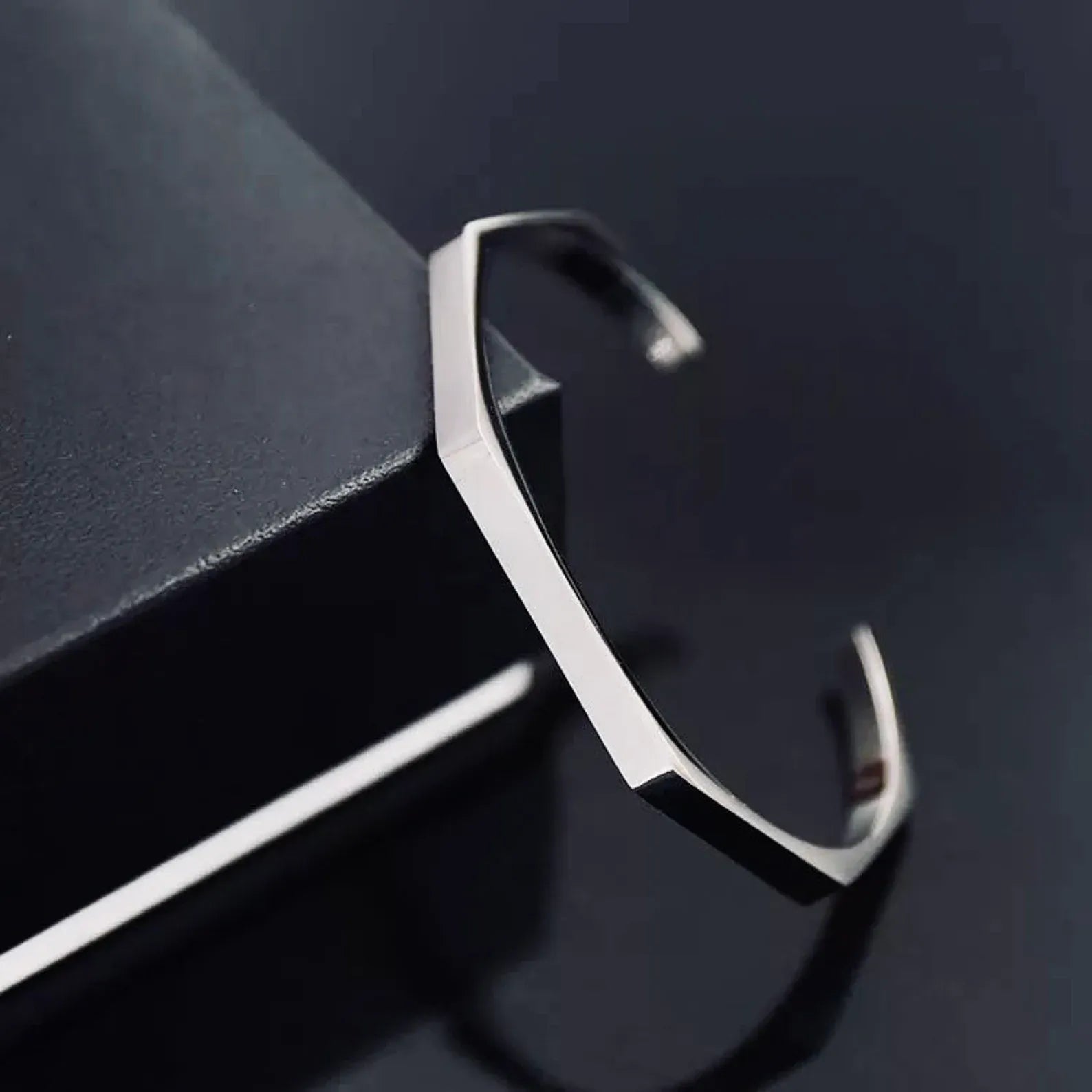 Stainless Steel Hexagon Cuff Bangle